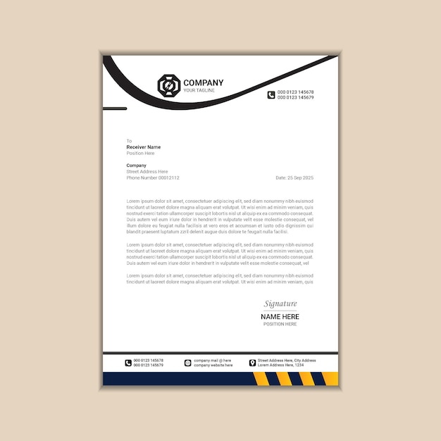 Plantilla de vector de membrete contemporáneo para empresas modernas