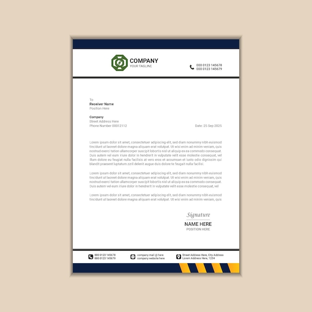 Plantilla de vector de membrete contemporáneo para empresas modernas