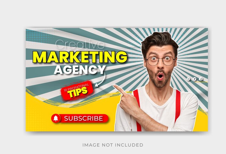 plantilla de vector de miniatura de YouTube y banner web premium de vector