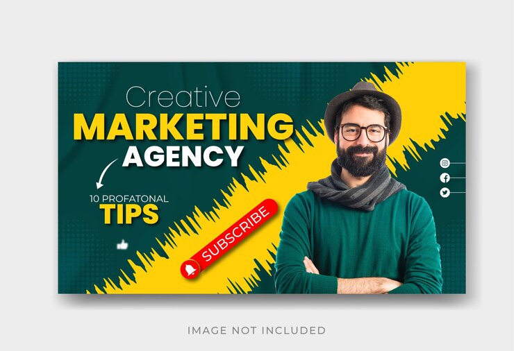 plantilla de vector de miniatura de YouTube y banner web premium de vector