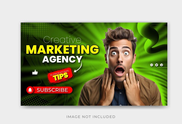 plantilla de vector de miniatura de YouTube y banner web premium de vector
