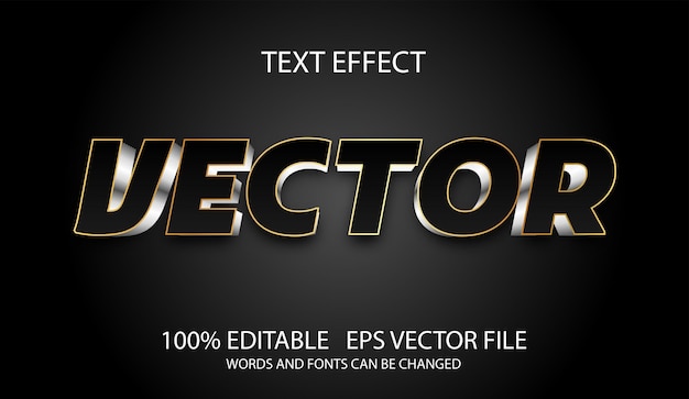 Plantilla de vector moderno de efecto de texto editable