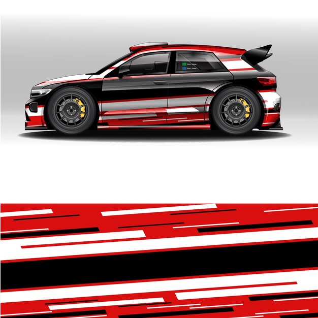 Plantilla de vector de modificación de coche de rally editable