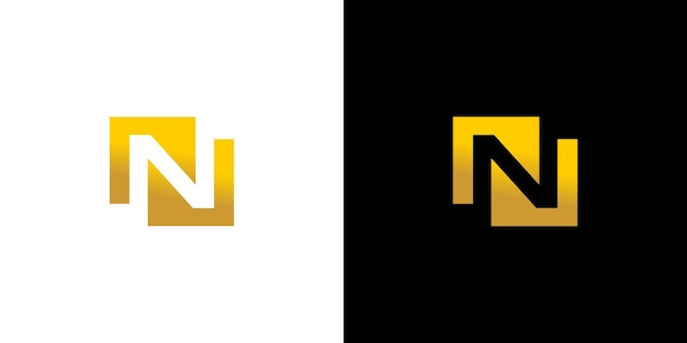 Plantilla de vector de monograma de logotipo N