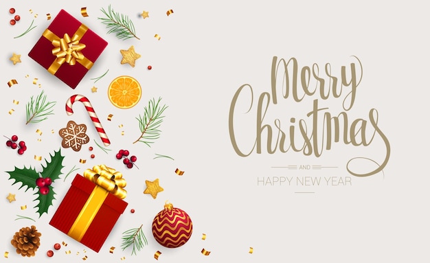 Plantilla de vector de Navidad y año nuevo