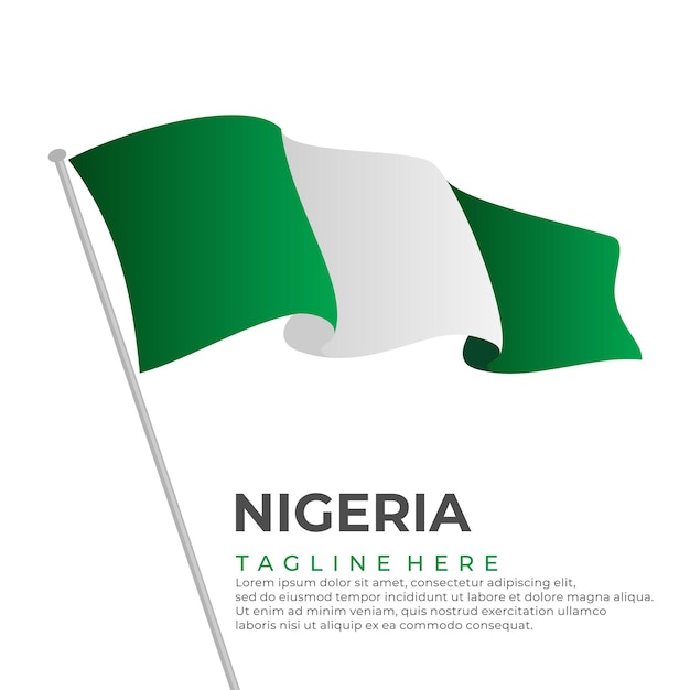 Plantilla vector Nigeria bandera diseño moderno