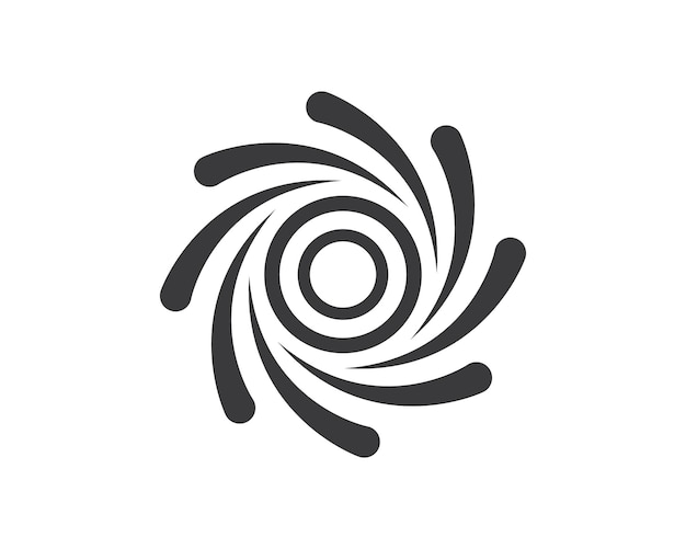 Plantilla de vector de onda y espiral de icono de logotipo de vórtice