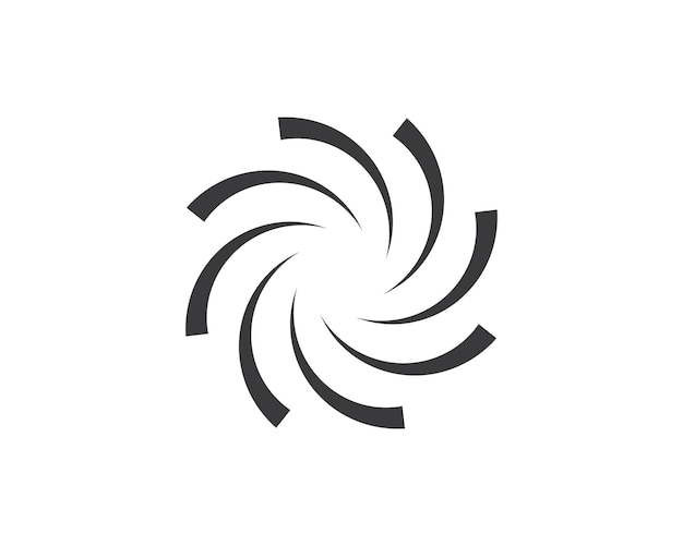 Plantilla de vector de onda y espiral de icono de logotipo de vórtice