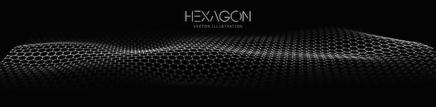 Plantilla de vector de onda hexagonal Fondo geométrico gráfico 3d moderno Fondo abstracto de flujo web de tecnología digital EPS 10
