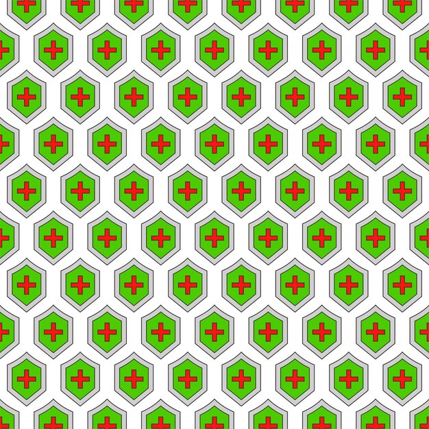 Plantilla de vector de patrón de escudo dibujado a mano