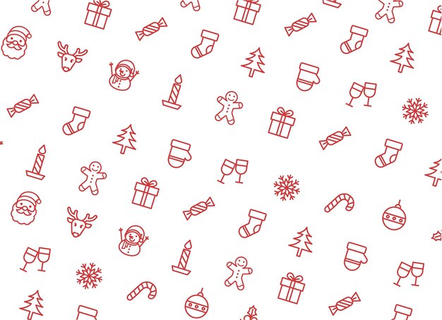 Plantilla de vector plano de fondo de patrón de Navidad