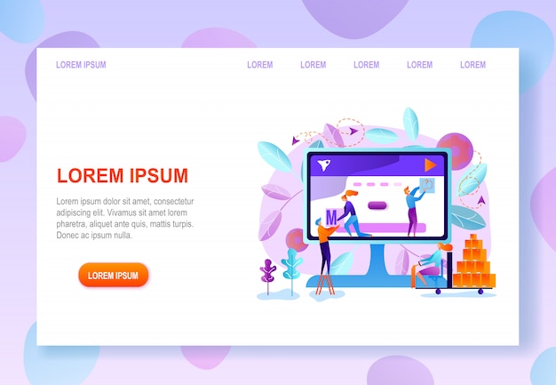 Plantilla de Vector plano de usuario Onboarding página web