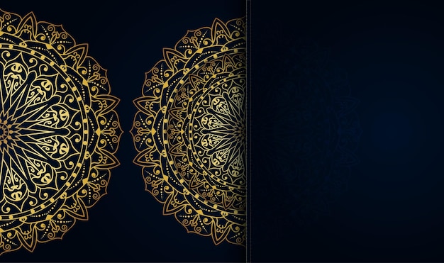 Plantilla de vector premium de diseño de fondo de estilo de arte creativo de mandala de lujo dibujado a mano oriental detallado