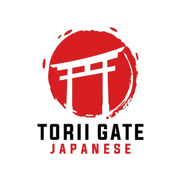 plantilla de vector de puerta torii. ilustración gráfica de construcción japonesa.