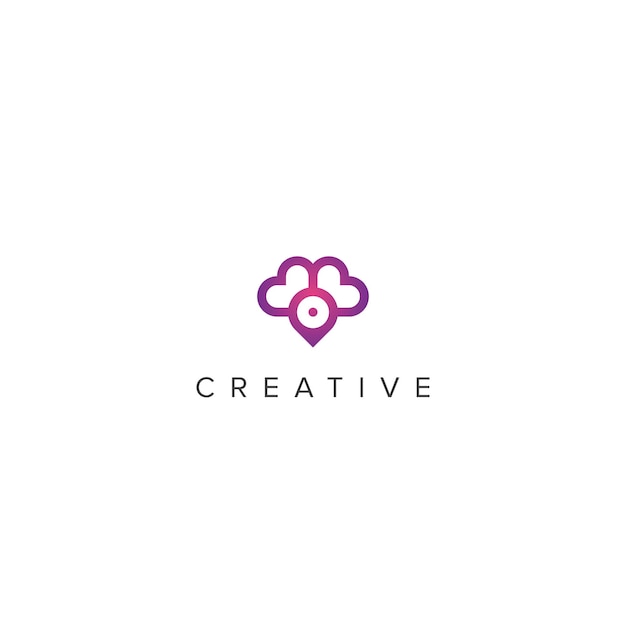 plantilla de vector de punto de corazón abstracto del logotipo