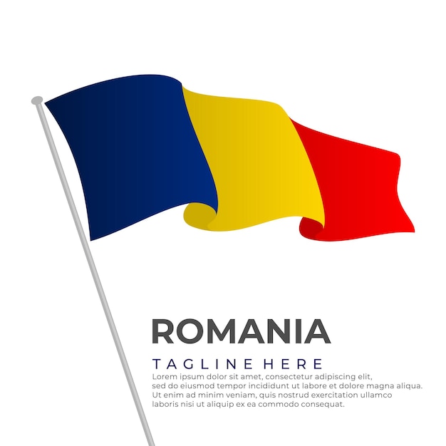 Plantilla vector Rumania bandera diseño moderno
