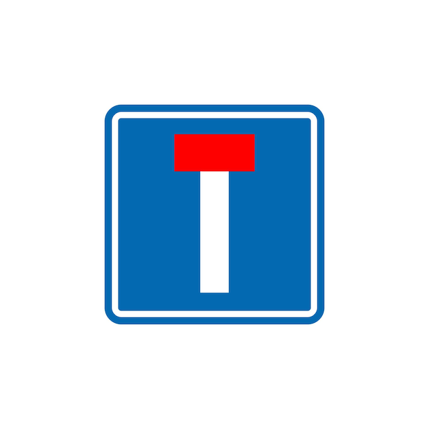 Plantilla de vector de señal de tráfico cuadrado azul