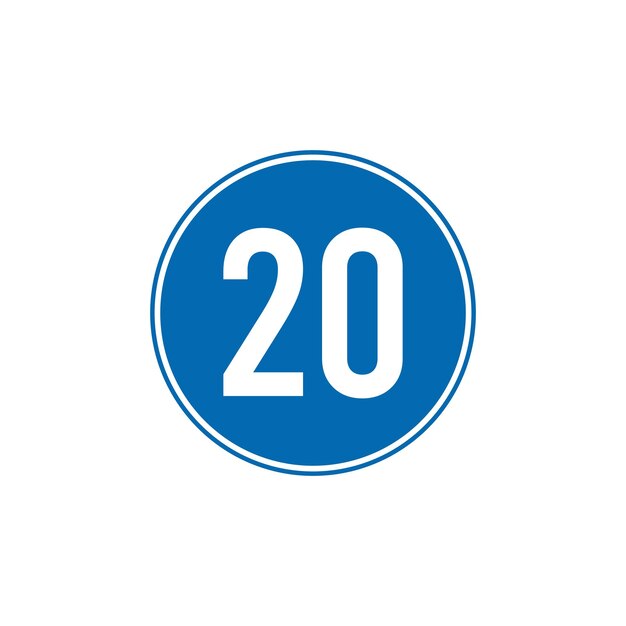 Plantilla de vector de señal de tráfico reglamentaria obligatoria azul circular