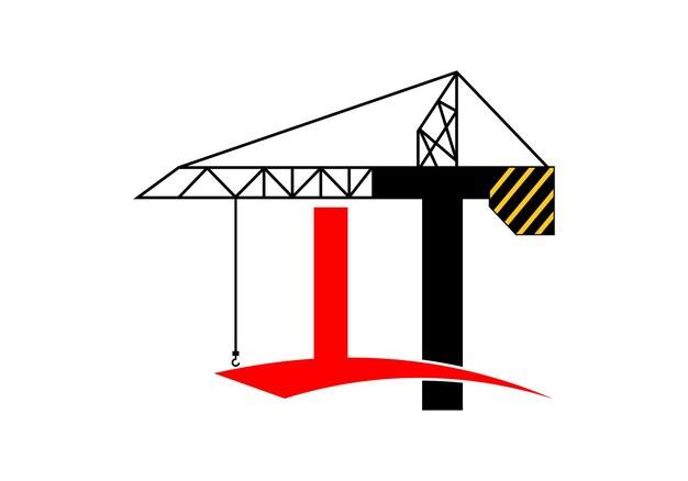 plantilla de vector de símbolo de construcción de la letra I del logotipo