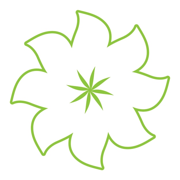 Plantilla de vector de símbolo y diseño de ornamento verde hoja