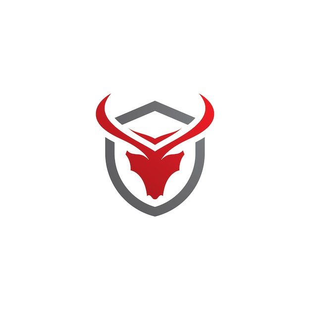 Plantilla de vector de símbolos de logotipo de cuerno de toro