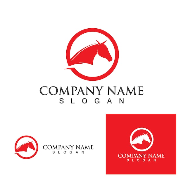 Plantilla de vector de símbolos y logotipo negro de zapatos de caballo