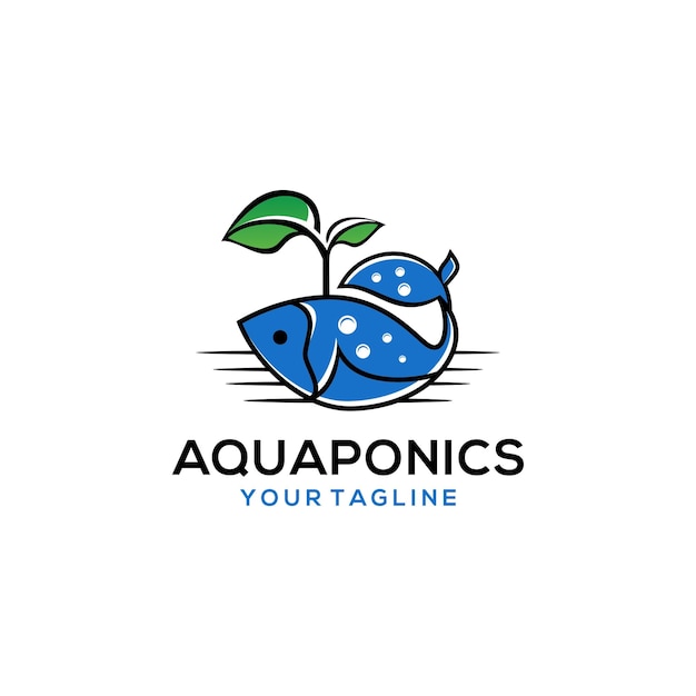 Plantilla de vector de stock de logotipo de acuaponia