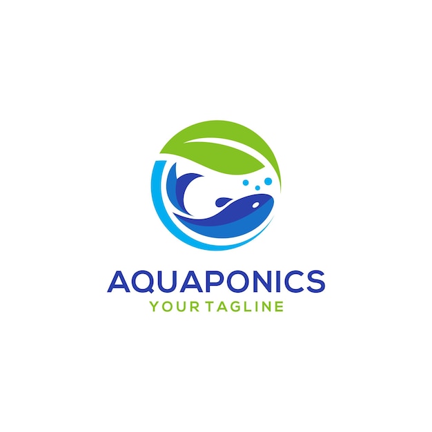 Plantilla de vector de stock de logotipo de acuaponia
