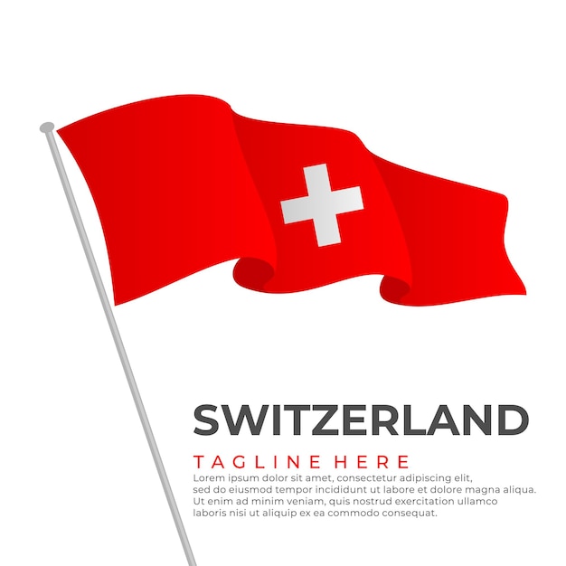 Plantilla vector Suiza bandera diseño moderno