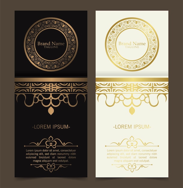Plantilla de vector de tarjeta de felicitación de adorno de lujo