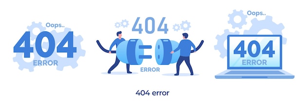 Plantilla de vector de tecnología de sistema de mantenimiento de ilustración de error 404 y fondo