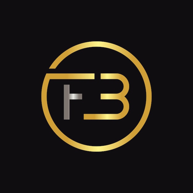 Plantilla de vector de tipografía creativa de logotipo de letra FB de círculo inicial
