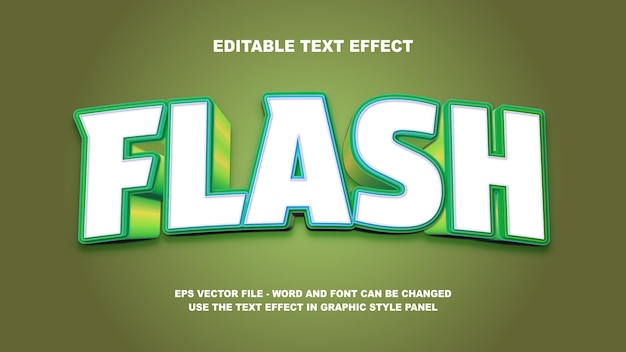 plantilla vectorial 3D de efecto de texto Flash editable