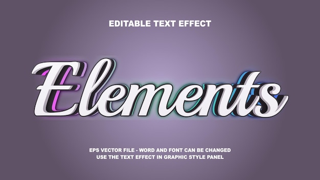 plantilla vectorial 3D de elementos de efecto de texto editables