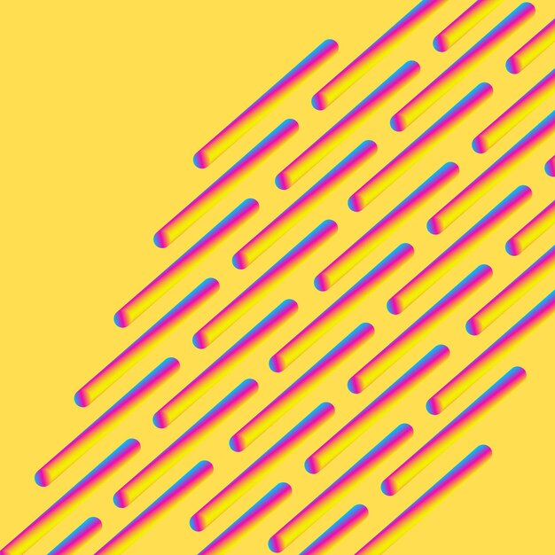 Plantilla vectorial abstracta con palos repetidos Composición con marco y forma de degradado multicolor