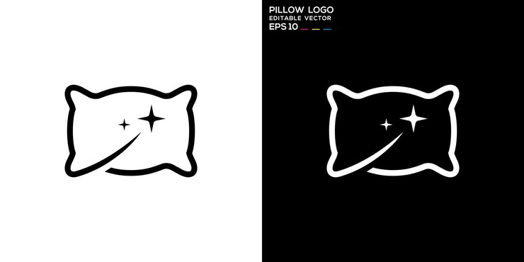 plantilla vectorial de la almohada logotipo sueño sueño imaginar EPS 10