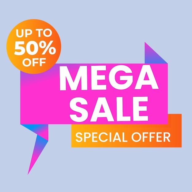 Plantilla vectorial de banner de venta de grandes descuentos Banner de descuento Etiqueta de venta y fondo de descuentos Dis