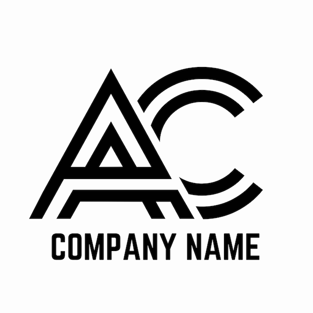 Una plantilla vectorial de C Letras iniciales del alfabeto AC Letras monograma Icono Ilustración del logotipo