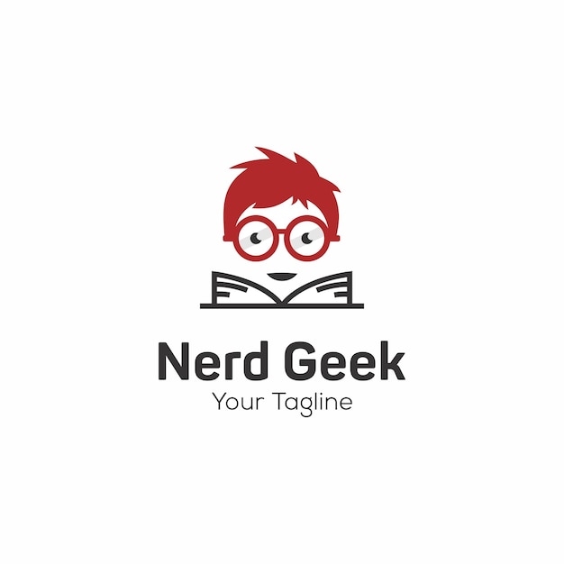 Plantilla vectorial de caracteres del logotipo Geek y Nerd