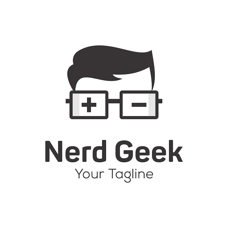 Vector plantilla vectorial de caracteres del logotipo geek y nerd