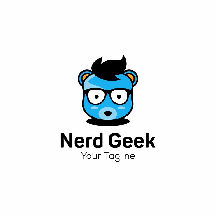 Vector plantilla vectorial de caracteres del logotipo geek y nerd
