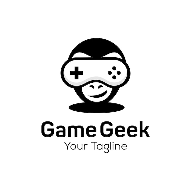 Plantilla vectorial de caracteres del logotipo Geek y Nerd