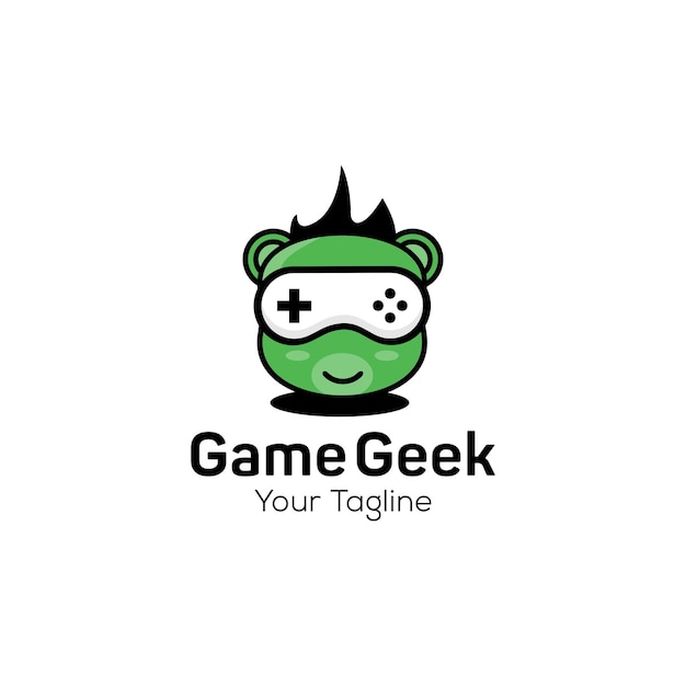 Plantilla vectorial de caracteres del logotipo Geek y Nerd