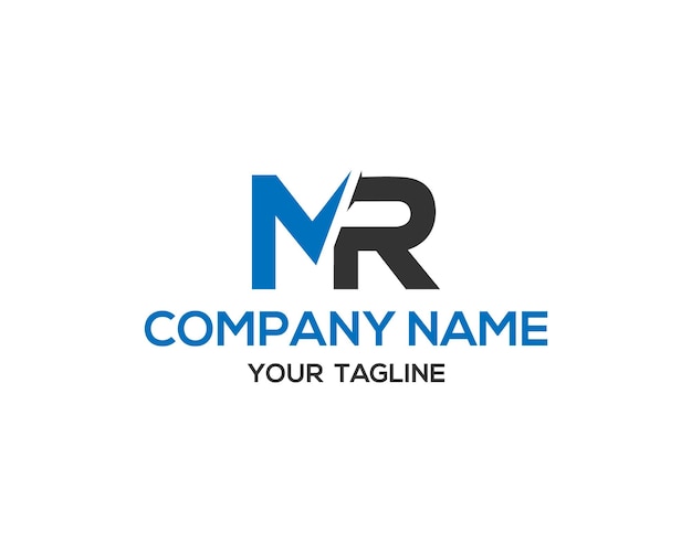 Plantilla vectorial de concepto de diseño de logotipo abstracto de letra inicial MR