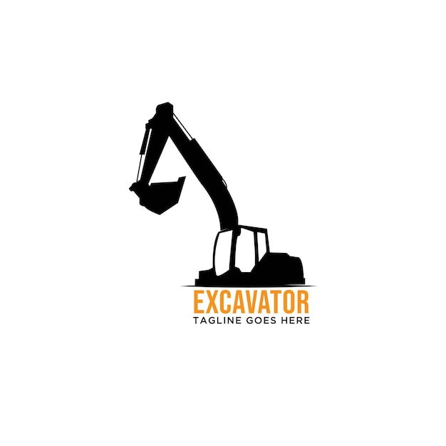 plantilla vectorial del concepto del logotipo de la construcción de la excavadora