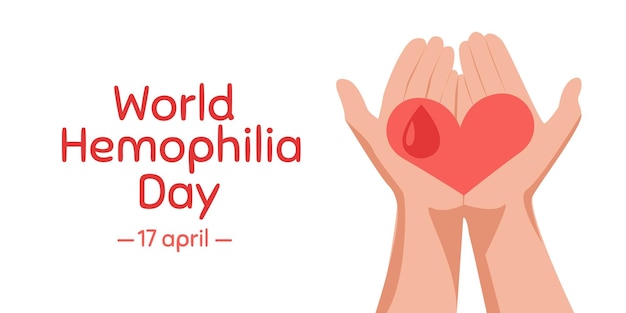 Plantilla vectorial de concienciación sobre la salud del Día Mundial de la Hemofilia para el fondo del cartel de la tarjeta de banner