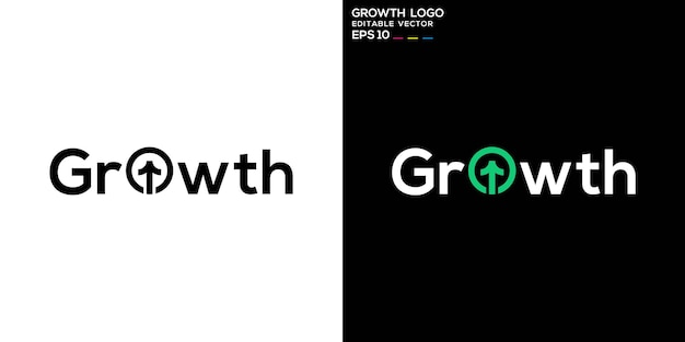 plantilla vectorial de crecimiento logotipo flecha hacia arriba éxito EPS 10