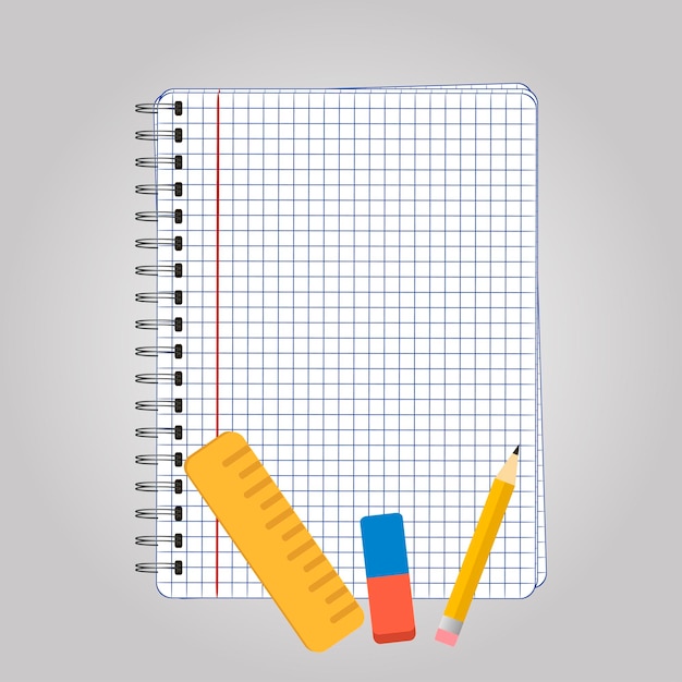 Plantilla vectorial de cuaderno espiral de matemáticas Ilustración vectorial
