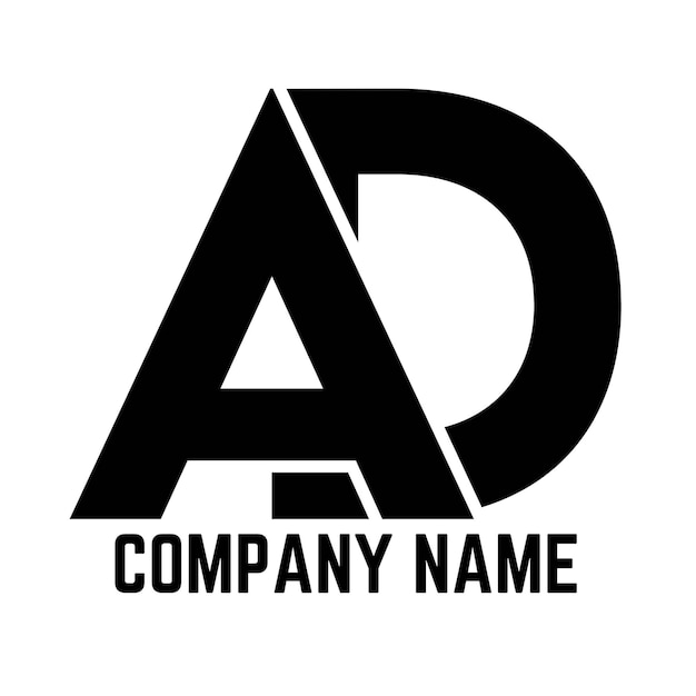 Una plantilla vectorial D Letras AD iniciales Letras Monograma Icono Ilustración del logotipo