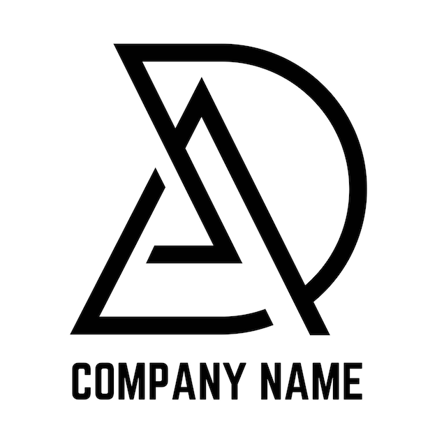 Una plantilla vectorial D Letras AD iniciales Letras Monograma Icono Ilustración del logotipo